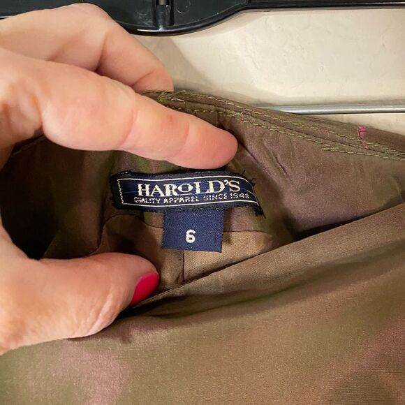 Harold's Vintage Long Skirt in Dusty Rose Olive Sz 6 - Picture 3 of 8